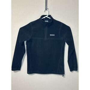 Columbia 1/4 Zip Fleece Sweater Mens Size Small Black Fleece Pull Over Sweater
